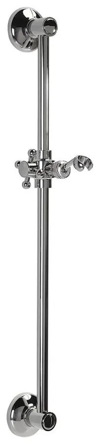 Стенна месингова душ релса в лъскаво сребристо с подвижен държач 67 cm Antea – Sapho