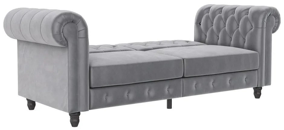 Светлосив кадифен диван 236 cm Felix – Støraa