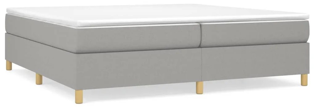 3120985 vidaXL Рамка за легло с пружини, светлосива, 200x200 см, плат