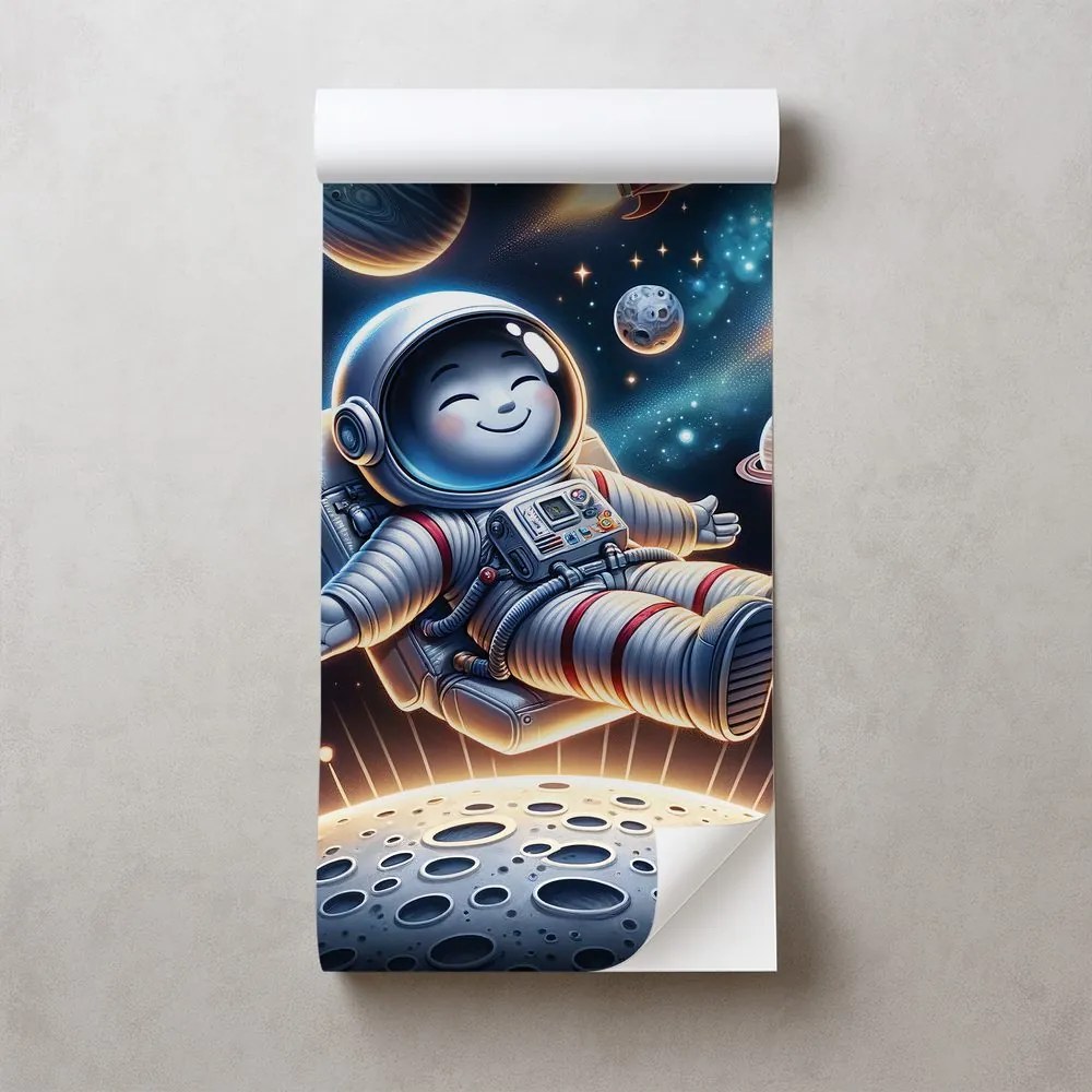 Самозалепващ фототапет – Весел астронавт сред ракети