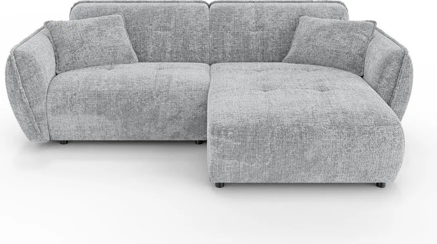 Светлосив шенилов ъглов диван (десен ъгъл) Nelia – Ropez