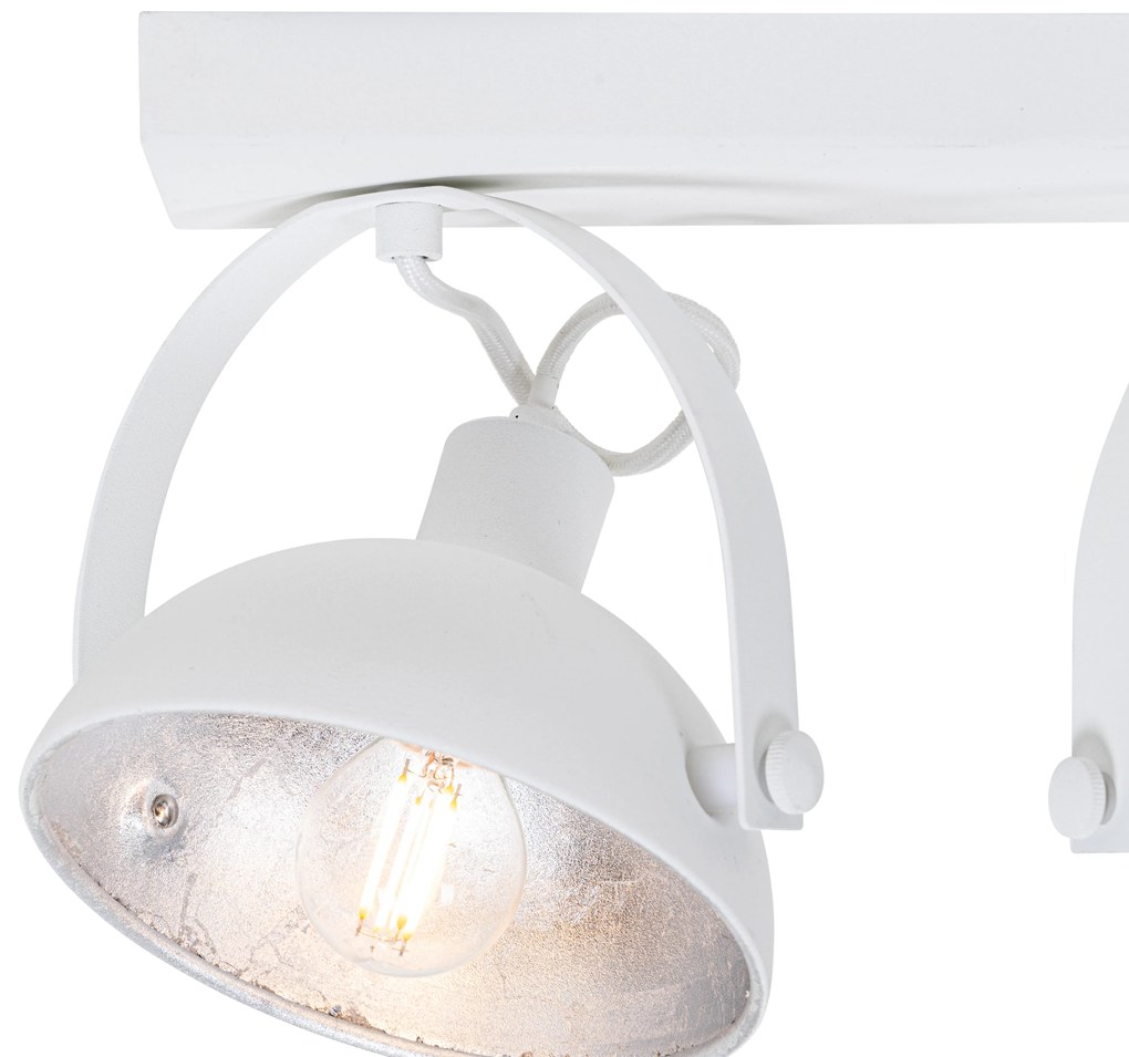 Индустриален плафон бял със сребро 3-светлина регулируем - Magnax