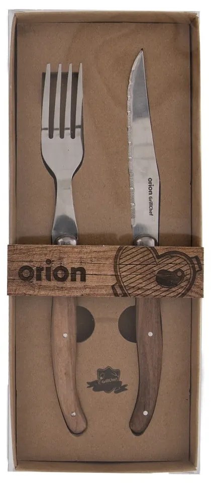 Прибори за хранене от неръждаема стомана в сребрист и естествен цвят, 2 бр. – Orion