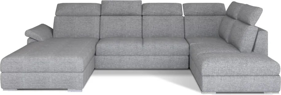 Светлосив разтегателен ъглов диван (десен ъгъл U форма) Evanell – ELTAP