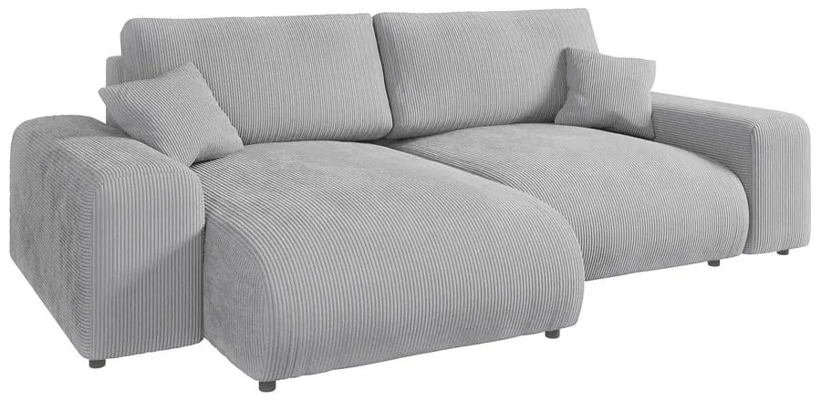 Светлосив ъглов диван от рипсено кадифе (променлив) Justin – Ropez