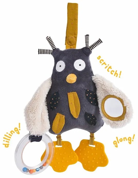 Moulin Roty - Мека играчка Активност Activity Owl Les Moustaches