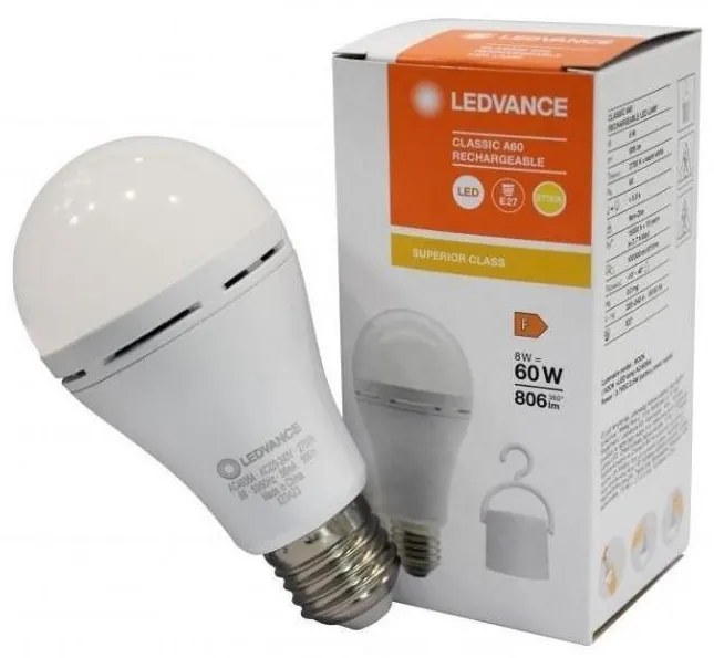 LED Крушка RECHARGEABLE A60 E27/8W/230V 2700K - Ledvance