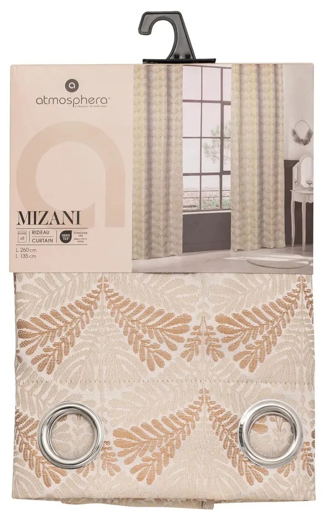 Завеса atmosphera Mizani, Жакард, 135x260 cm - Теракота