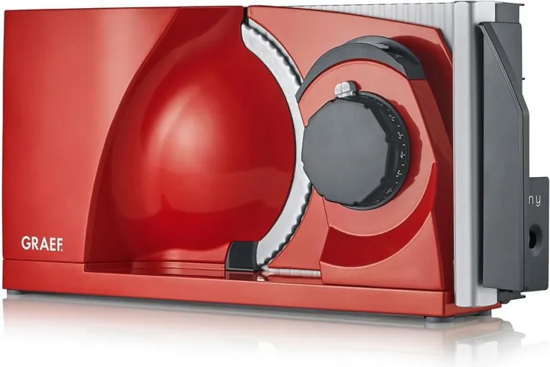Уред за рязане - слайсер Graef MYtiny MT1003EU, 170W, 17 см, 0-15 мм, Детска защита, Сгъваем, Червен