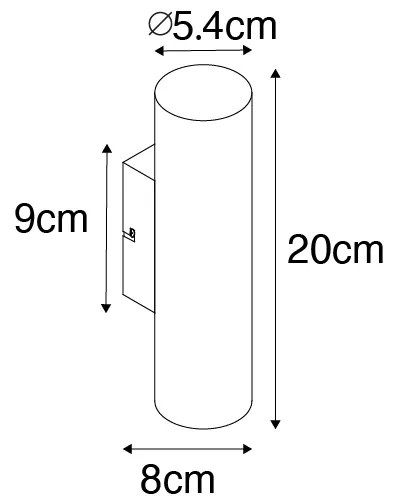 Модерен стенен аплик стомана 2-светлина - Jeana