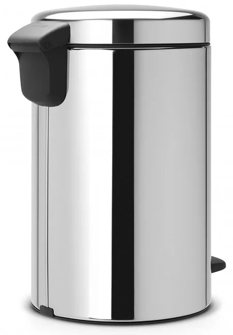 Кош за боклук с педал Brabantia NewIcon 649033, 12 л, Плавно затваряне, Противоплъзгаща основа, Метална вътрешна кофа, Инокс