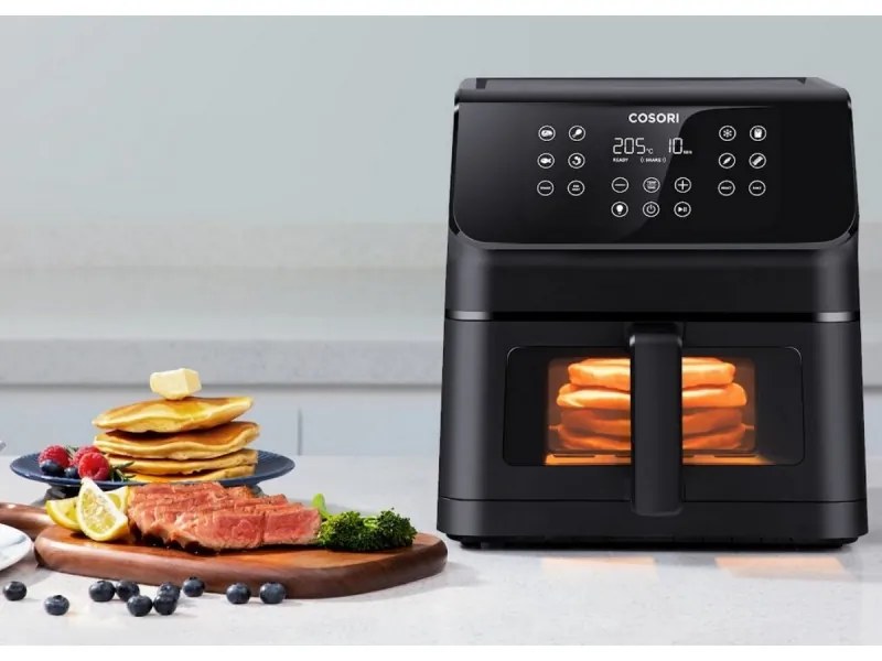 Фритюрник с горещ въздух Cosori Premium II Plus CAF-P653-KEUR, 1700W, 6.2 л, 11 програми, 360° циркулация, AirWhisper, Таймер, Черен мат
