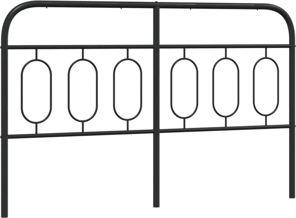 377150 vidaXL Метална резервна табла за легло, черна, 140 см