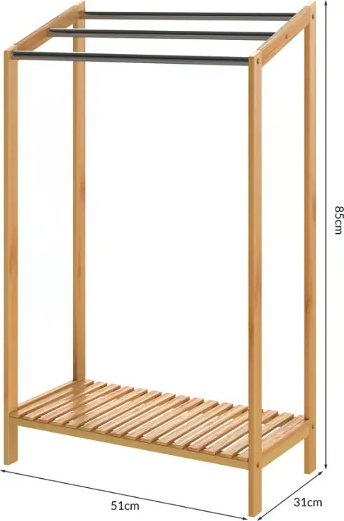 Бамбукова стойка за кърпи - комплект от 2 броя