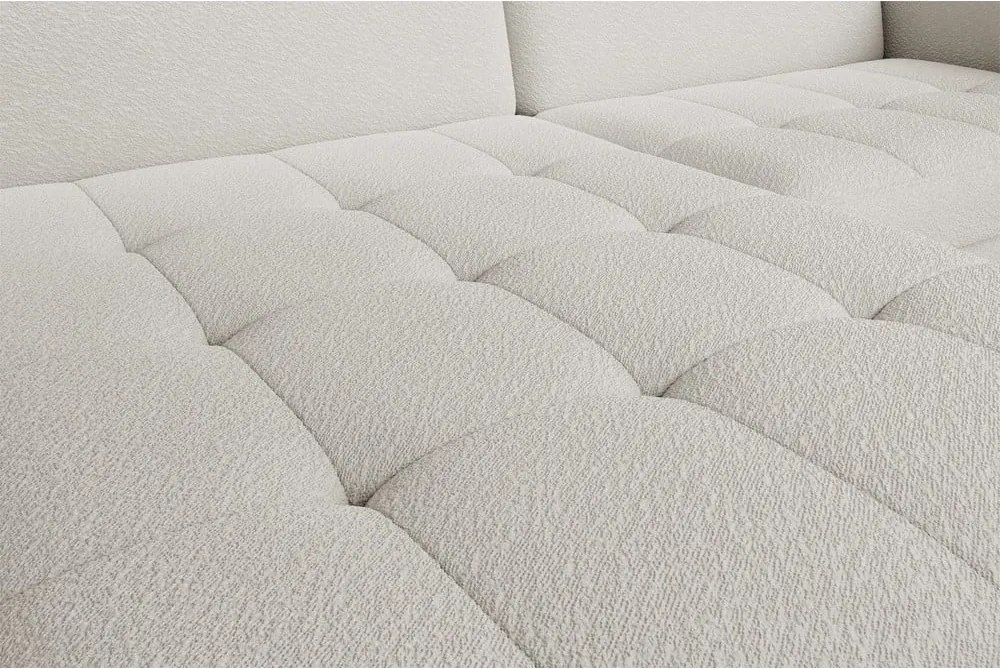 Кремав разтегателен ъглов диван с място за съхранение от букле (ляв ъгъл) Gomsi – ELTAP