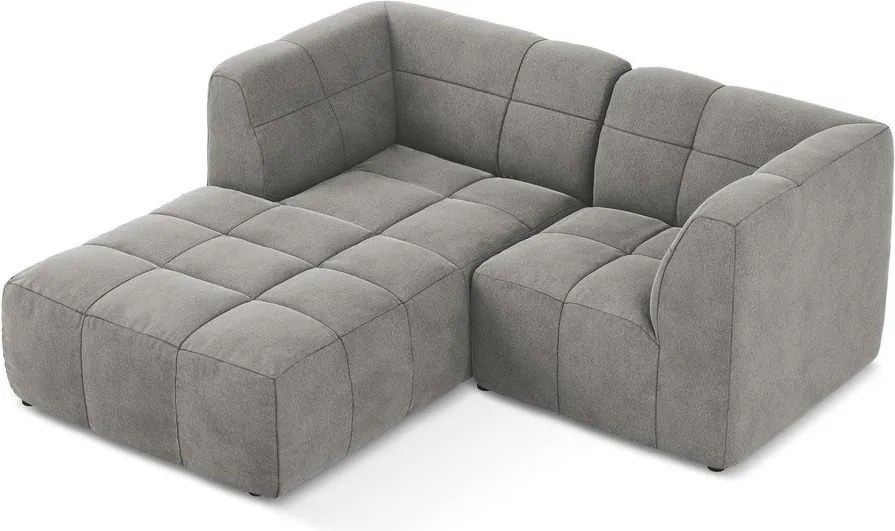 Сив кадифен ъглов диван (ляв ъгъл) Aloha – Makamii