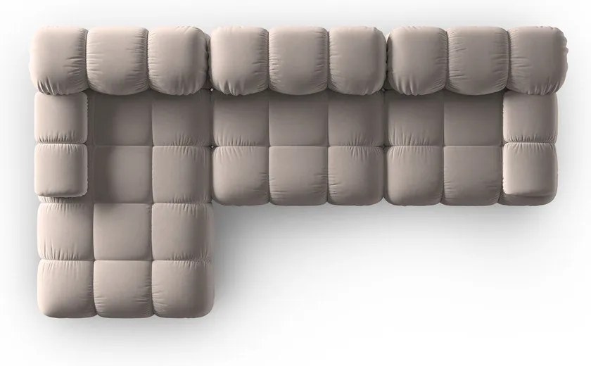 Светлокафяв кадифен модулен ъглов диван (ляв ъгъл) Bellis – Micadoni