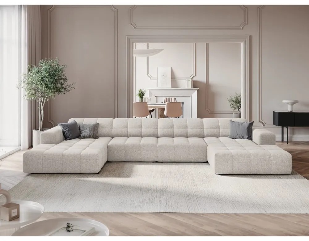 Светлосив ъглов диван (U-образен) Chicago - Cosmopolitan Design