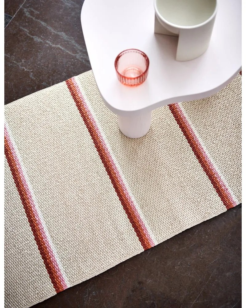 Килим за открито и закрито в тухлен и кремав цвят 70x90 cm Olle Brick Cream – Pappelina