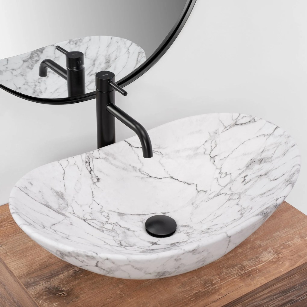 Умивалник за плот Rea Royal 60 Statuario Marble Matt