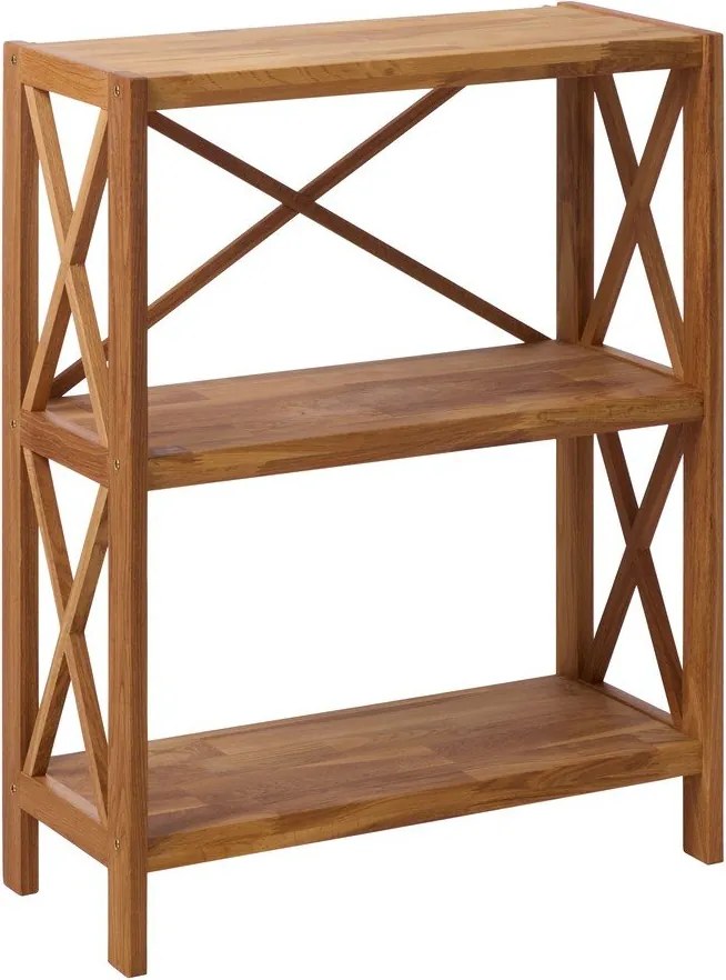 Стелаж от масивен дъб в естествен цвят 70x87 cm X-Shelf – Unique Furniture