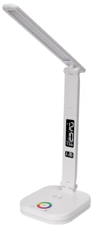 LED RGBW Димируема лампа с безжично зареждане и дисплей USB порт 6W/5V 3000-6500K бял