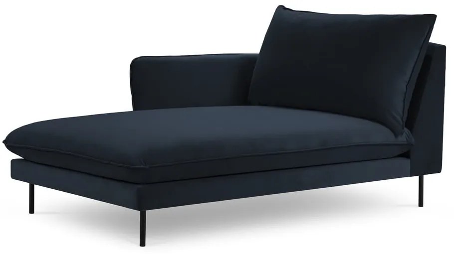 Тъмносиньо кадифено кресло за отдих (ляв ъгъл) Vienna - Cosmopolitan Design