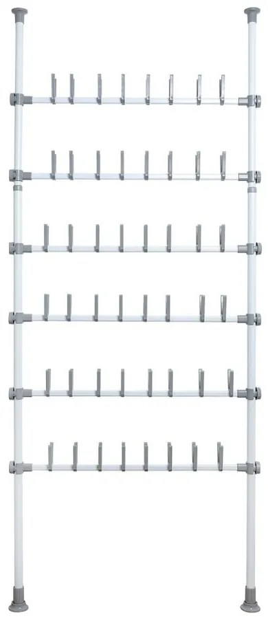 Бял метален телескопичен стелаж за обувки Herkules – Wenko