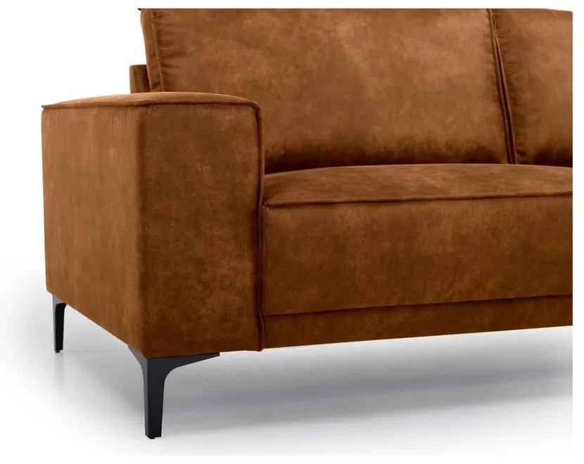 Кафяв ъглов диван от изкуствена кожа (ляв ъгъл/"U") Copenhagen - Scandic