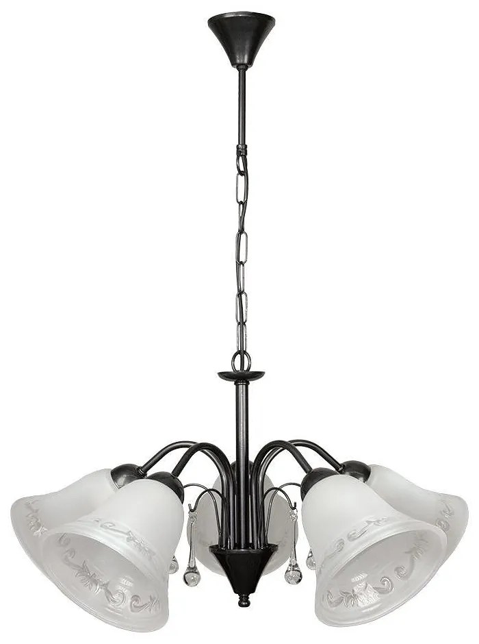 Полилей ФИОРИНО, черен никел, 5xE27