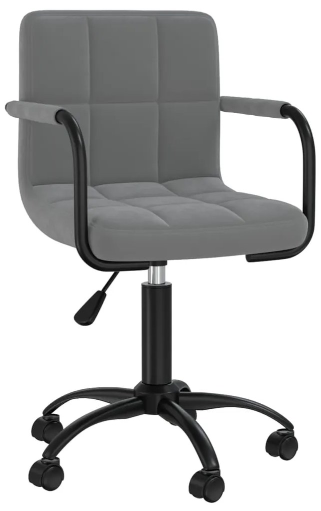 334711 vidaXL Въртящ се офис стол, тъмносив, кадифе