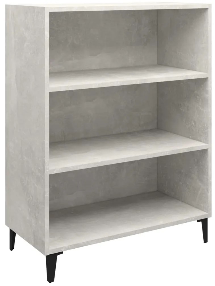 812253 vidaXL Сайдборд, бетонно сив, 69,5x32,5x90 см, инженерно дърво