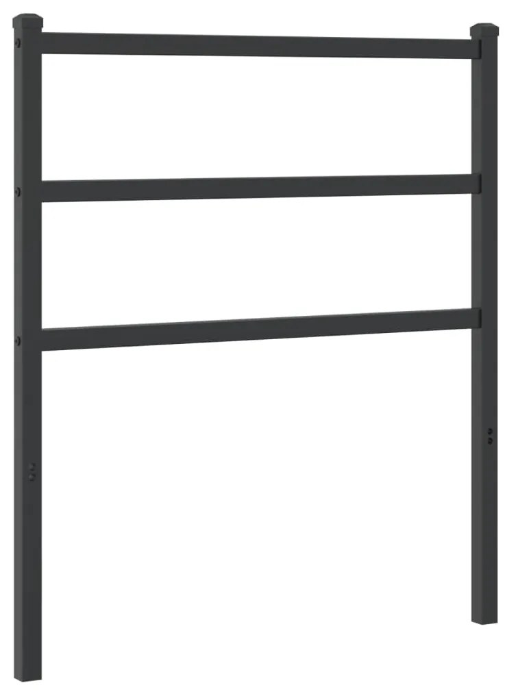 355391 vidaXL Метална резервна табла за легло, черна, 75 см