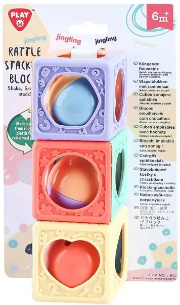 PlayGo - Recycled Кубчета Дрънкалки Stacking Blocks 4872