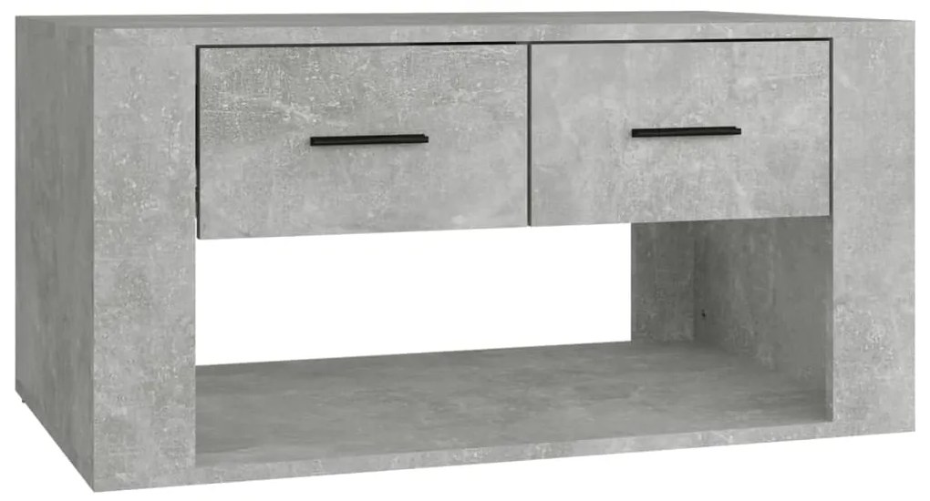 816532 vidaXL Маса за кафе, бетонно сива, 80x50x40 см, инженерно дърво