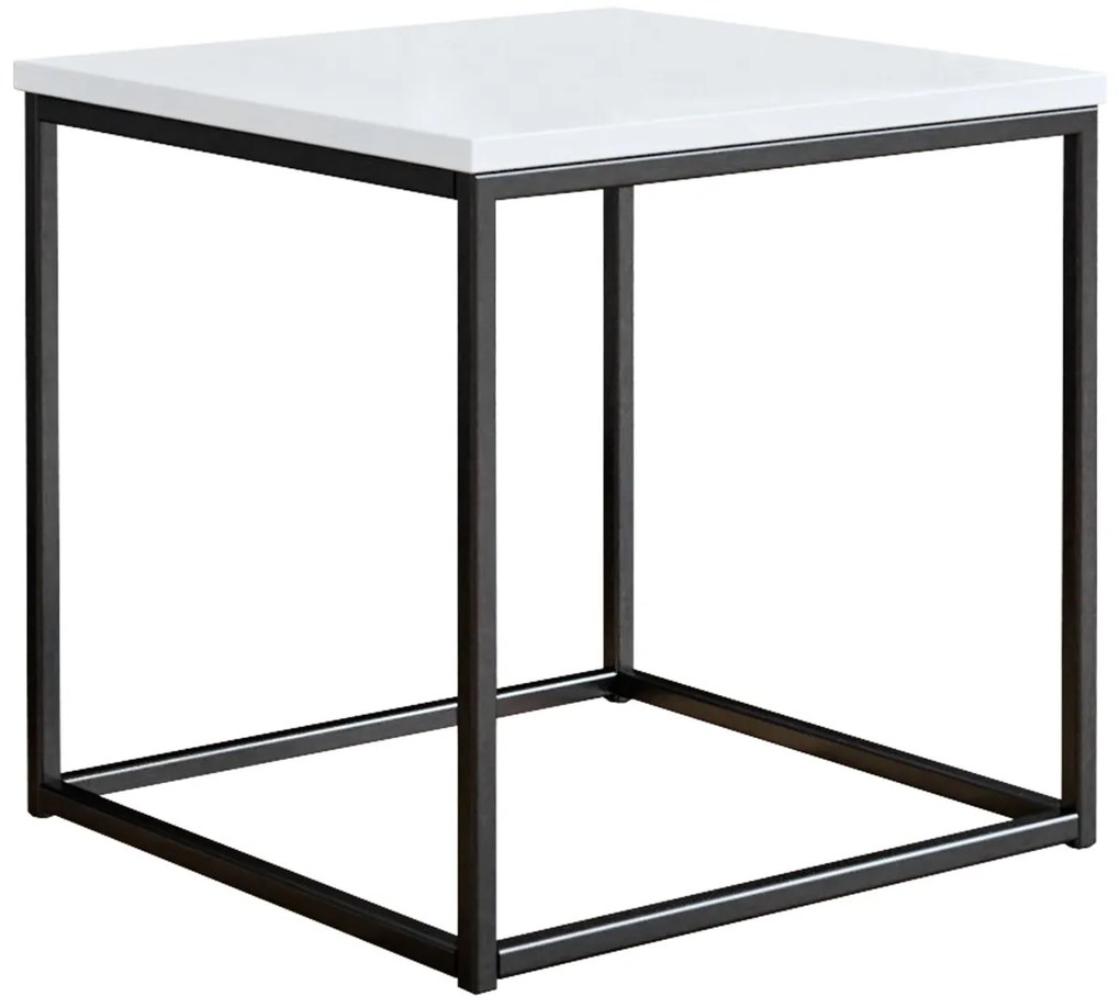 Холна маса Cubo S-черен-бял лъскава