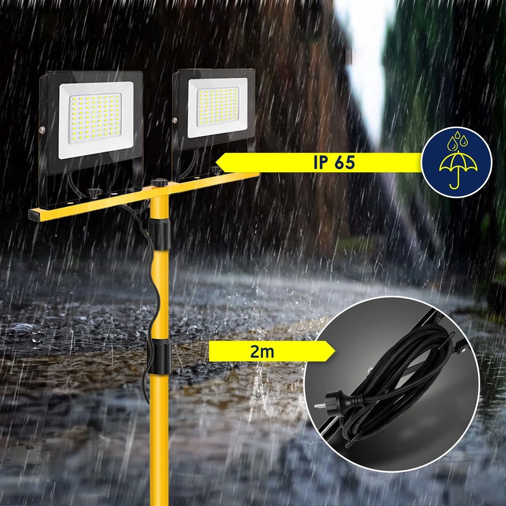 Halogen LED budowlany na statywie 2x20W RSL001-20N
