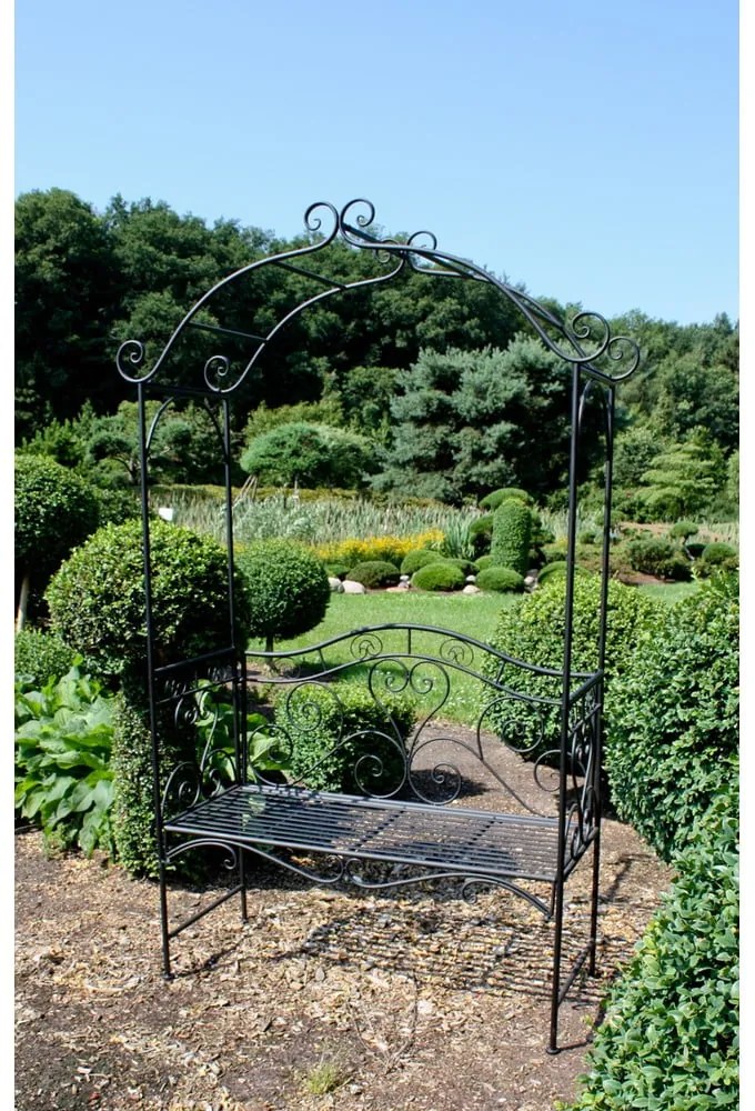 Черна метална градинска пейка Colima – Garden Pleasure