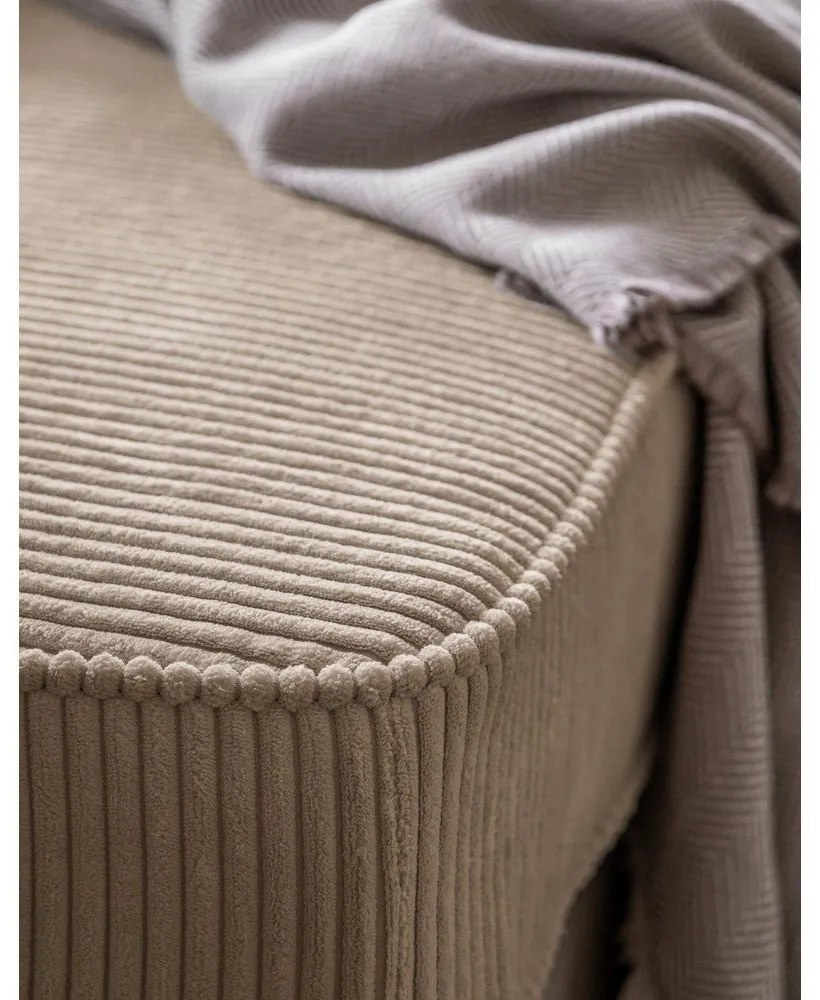 Кафяво-сив шезлонг от рипсено кадифе (десен ъгъл) Chic Charlotte – Miuform