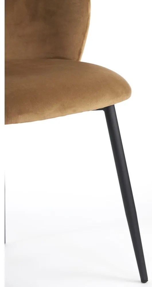 Кафяв кадифен стол за хранене Elyna - Light &amp; Living