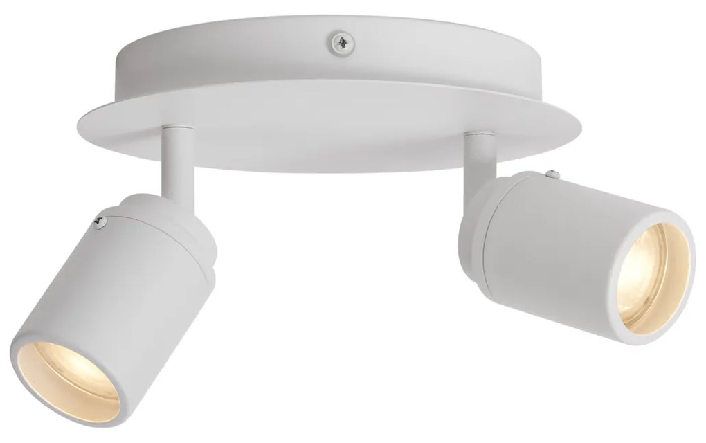 Модерен прожектор за баня бял 2 светлини IP44 - Ducha