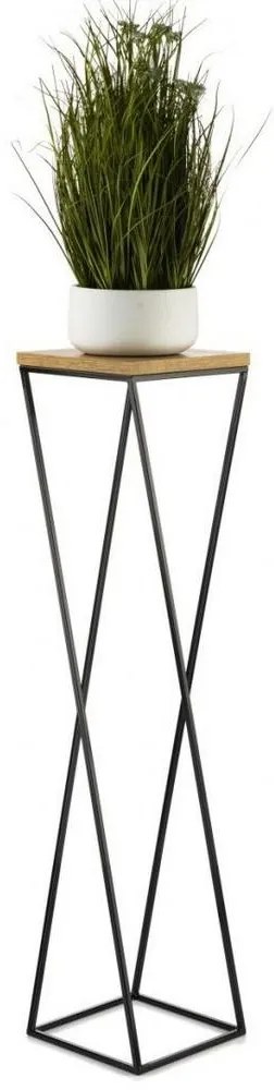 Стойка за цветя LOFT 100x24 см черна/кафява