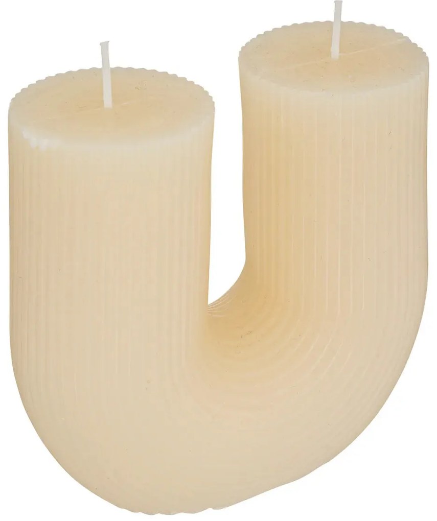 Свещ без аромат atmosphera Demi U - Бежов