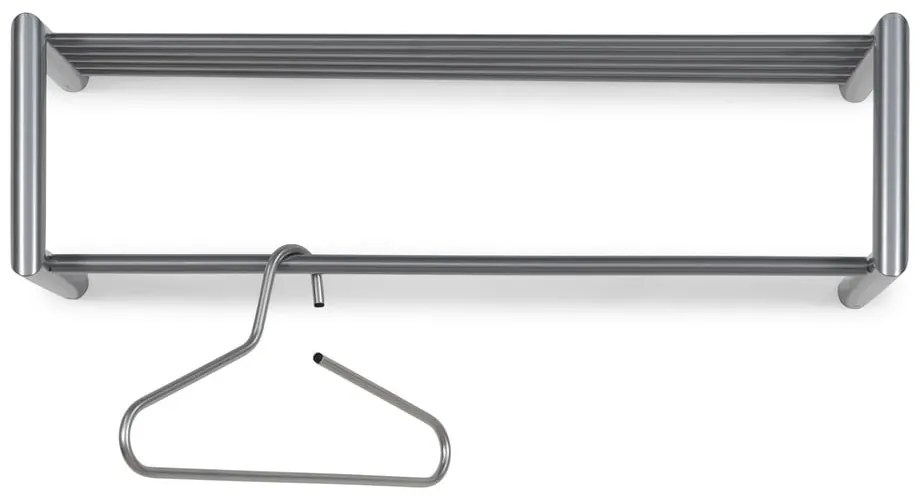 Метална стенна закачалка в сребрист цвят с рафт 80 cm Smooth – Spinder Design