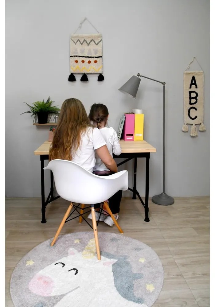 Памучен ръчно изработен детски килим подходящ за пране ø100 cm Believe in Yourself – Lorena Canals