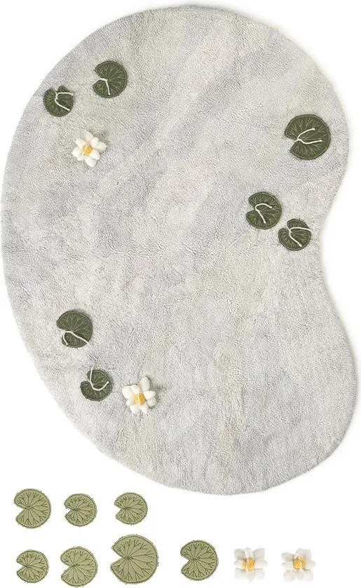 Светлосиво памучно детско килимче за игра 130x170 cm Swan Lake – Lorena Canals