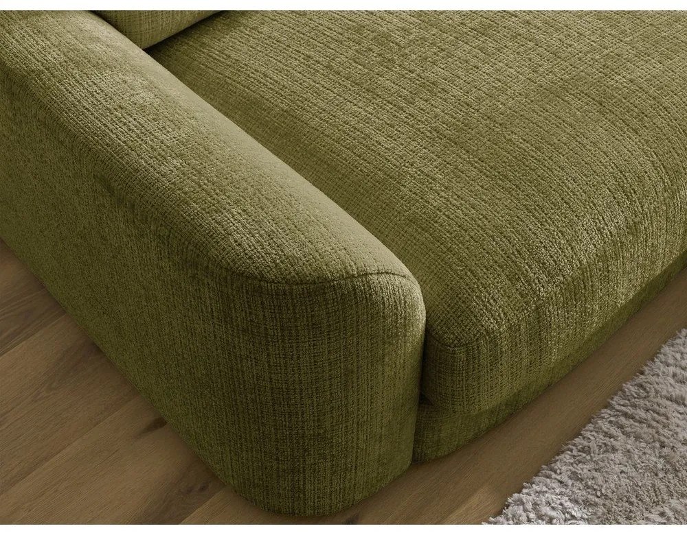 Шенилов ъглов диван в цвят каки (десен ъгъл) Leonore – Bobochic Paris