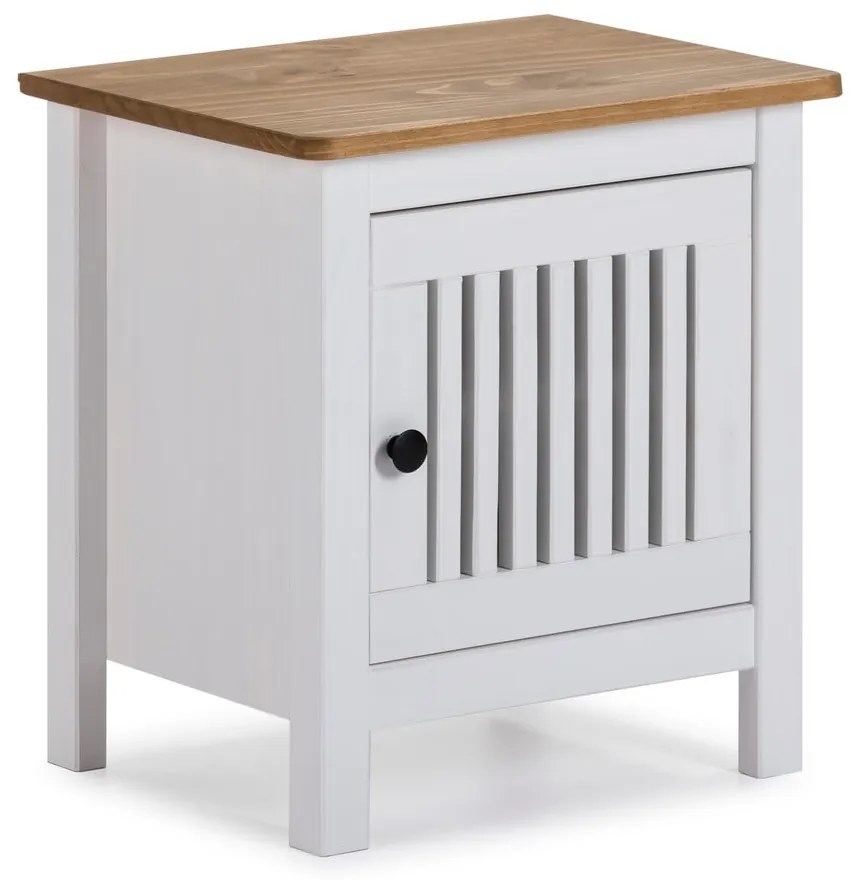 Бяла дървена нощна масичка Bruna - Marckeric