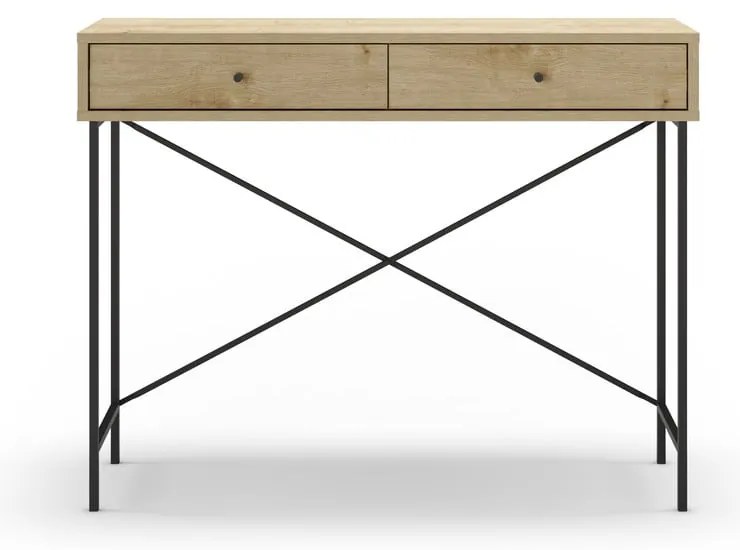 Конзолна маса с плот в дъбов декор в естествен цвят 35x110 cm Titan - Marckeric