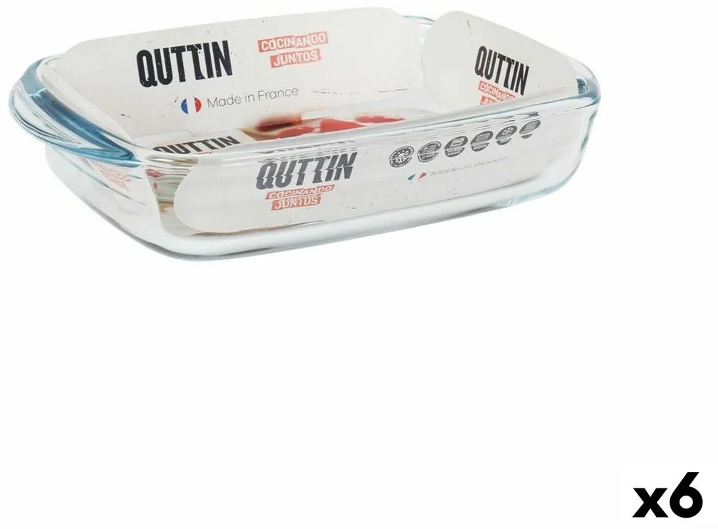 Ястие за печене Quttin   Cтъкло Квадратен 950 ml 22,8 x 14,9 x 4,5 cm (6 броя)